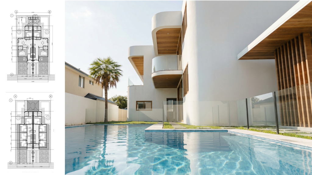 Drafting and rendering of house layouts